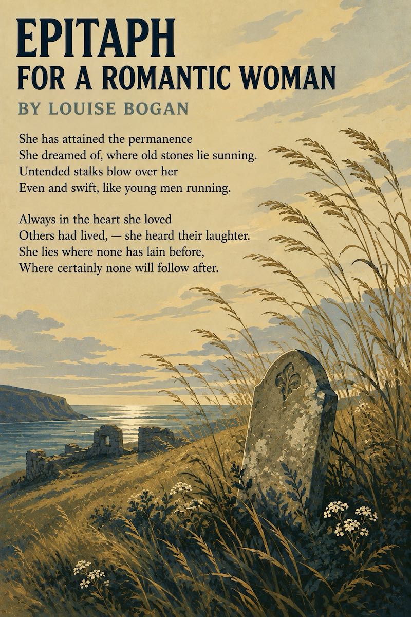 "Epitaph for a Romantic Woman" by Louise Bogan