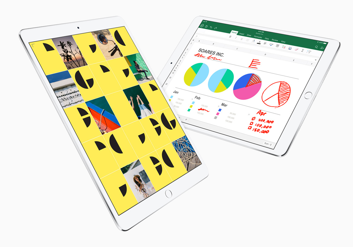 Two white iPads displaying apps.