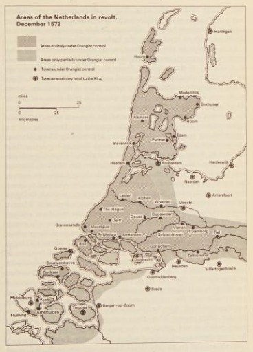 Areas of the Netherlands in Revolt, 1572