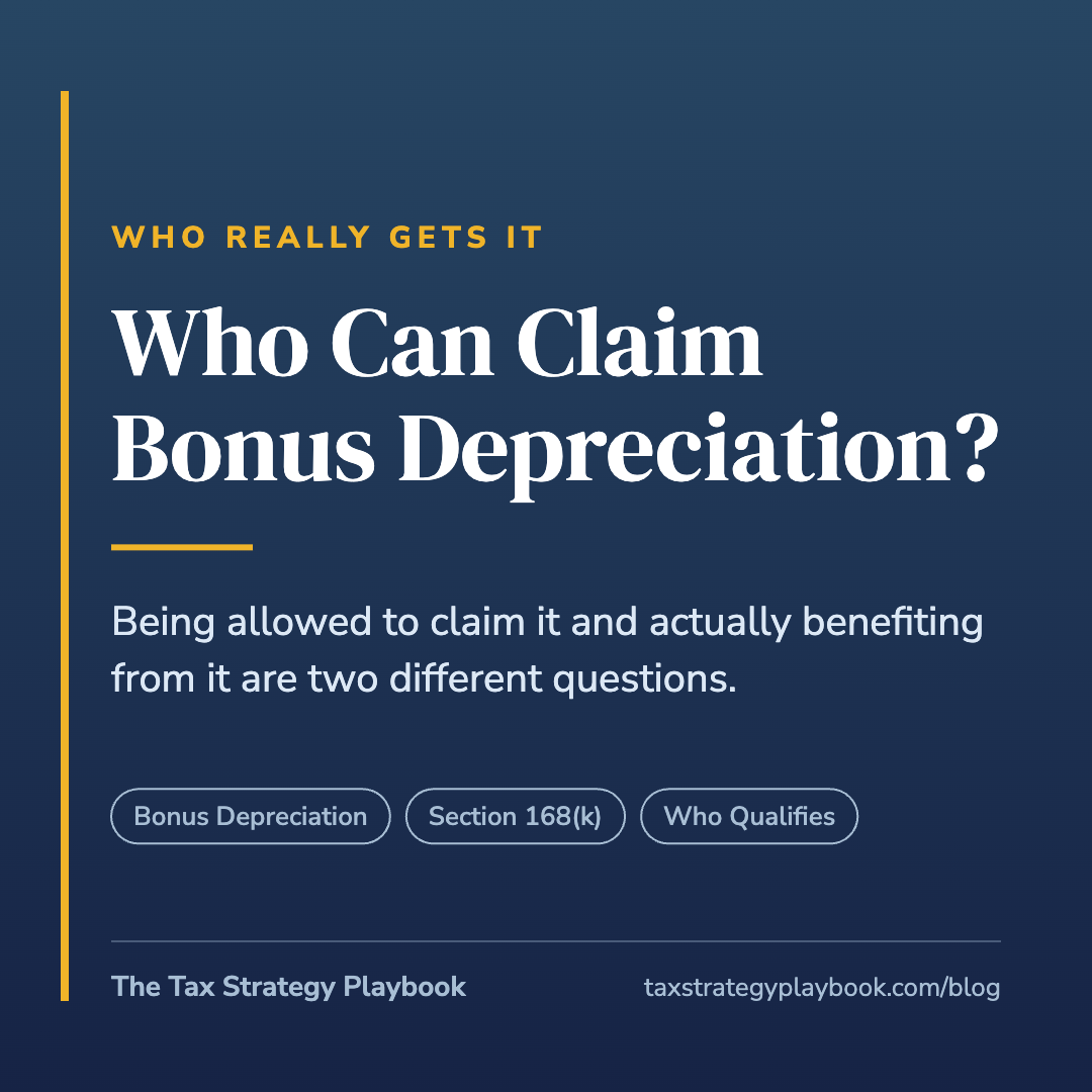 Who Can Claim Bonus Depreciation? What It Is, Who Created It, and Who Actually Benefits