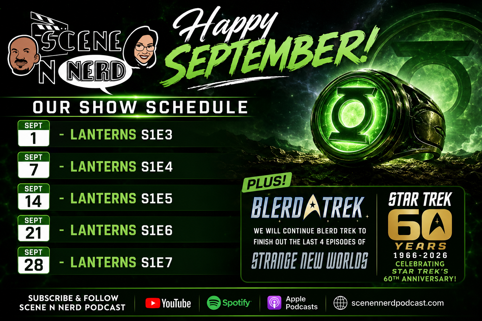 Happy September! Here’s What Scene N Nerd Podcast Is Watching This Month