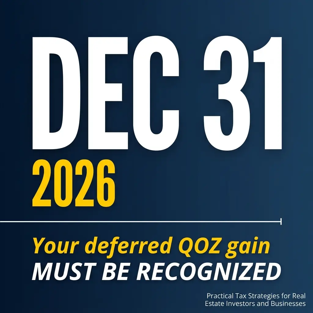Your QOZ Tax Bill Is Coming December 31 — Here's What to Model Now