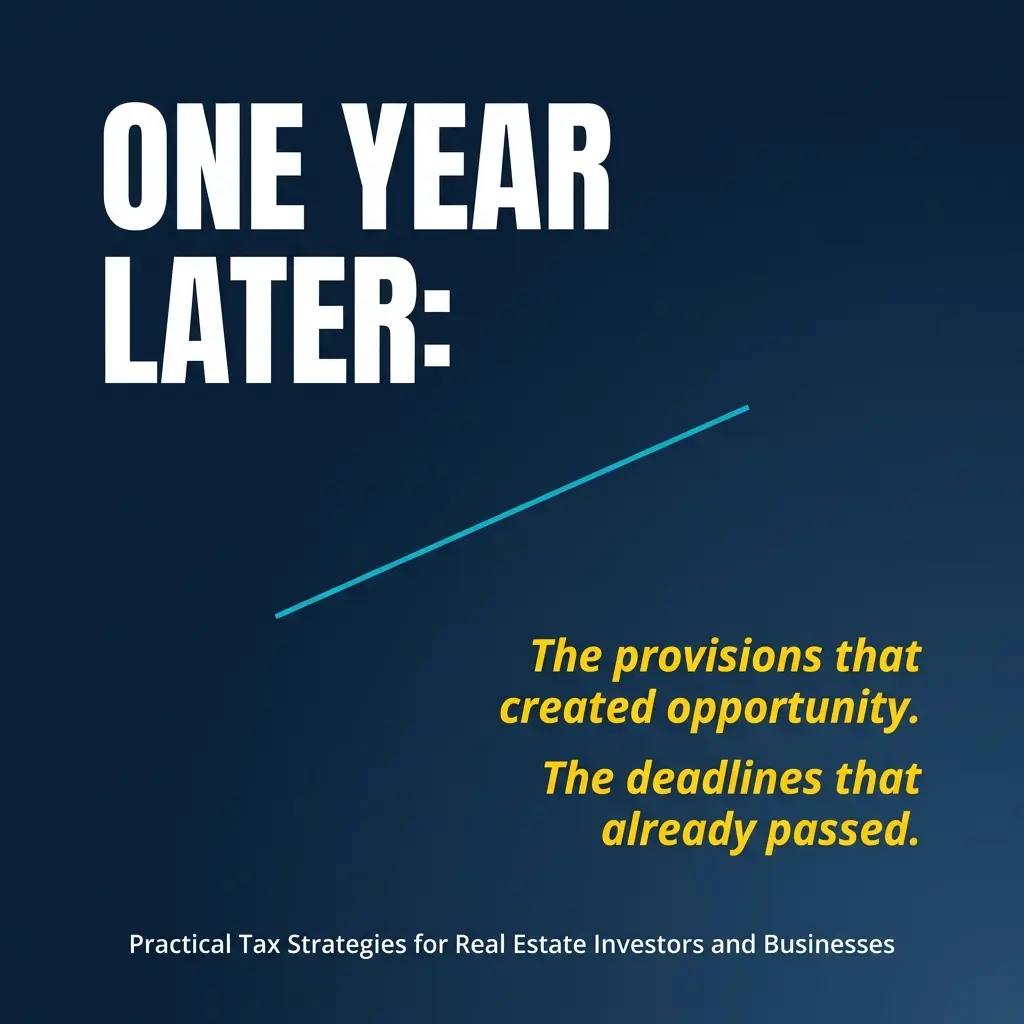 One Year After the One Big Beautiful Bill Act: What Commercial Property Owners and Business Leaders Need to Know Now