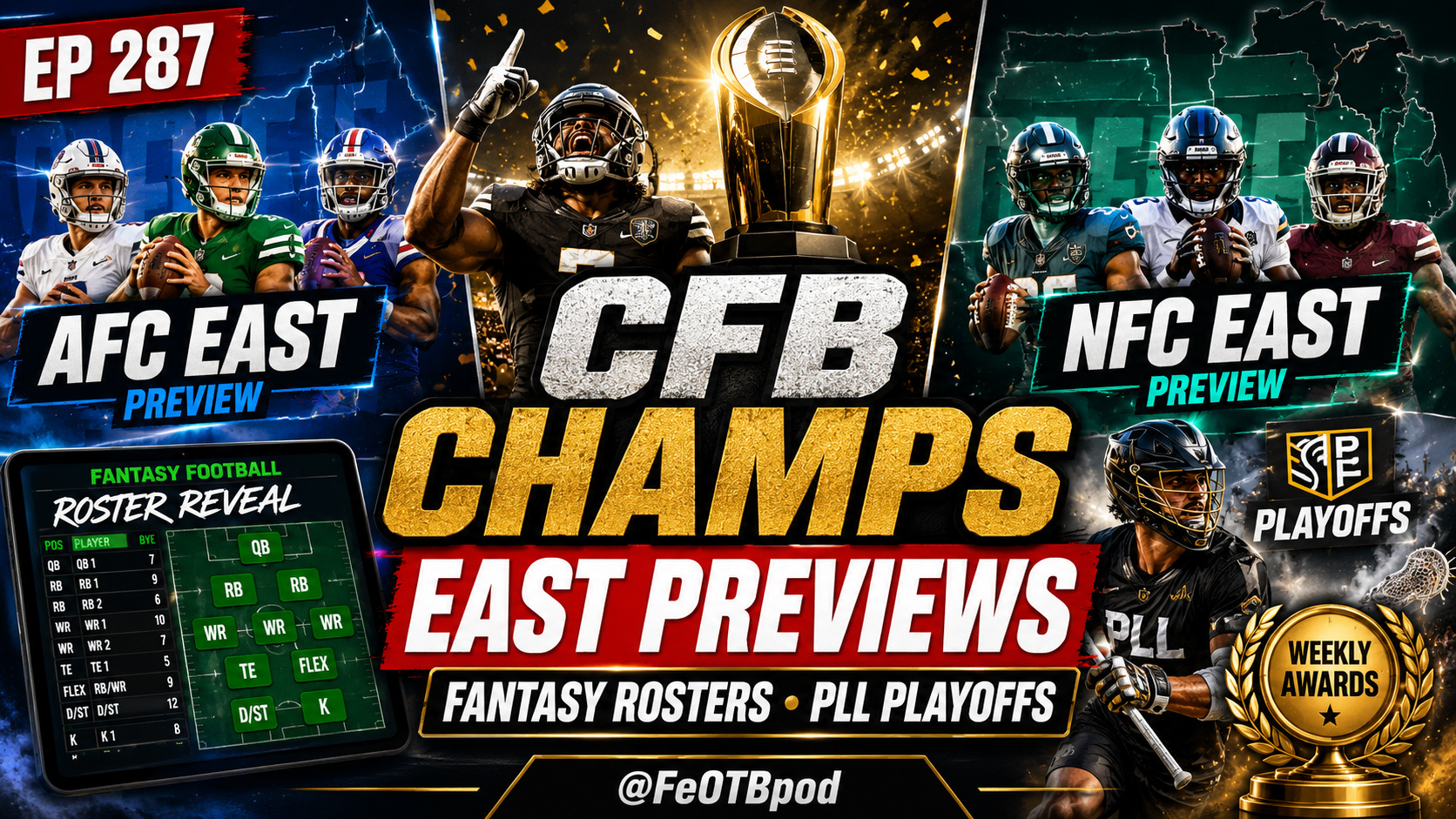Picking Champions: 2026 College Football Predictions, NFL East Previews & Fantasy Draft Chaos