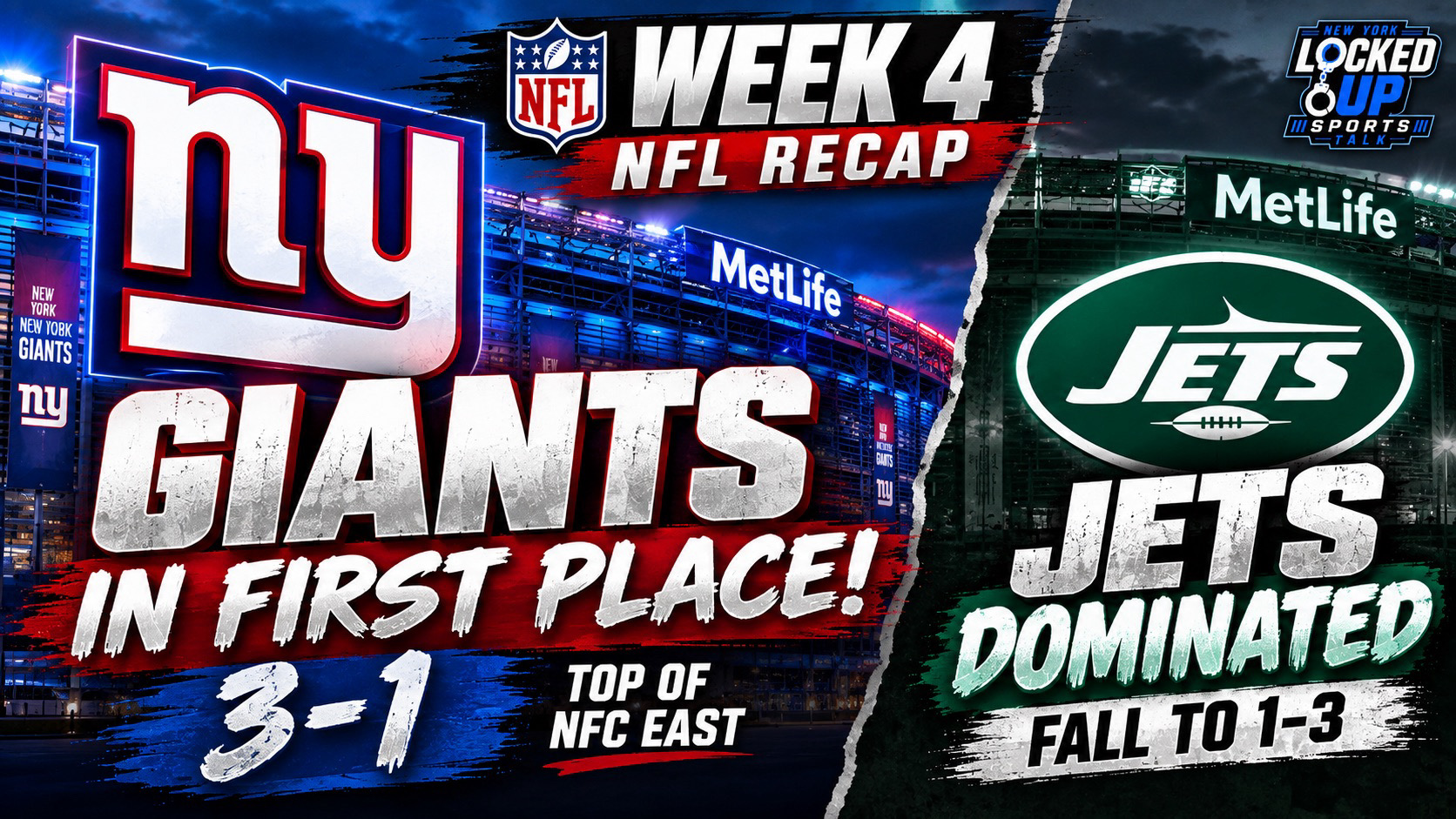 GIANTS ARE IN FIRST PLACE! Another Goal-Line Stand Saves Big Blue | Jets DOMINATED by Bears | NFL Week 4 Recap