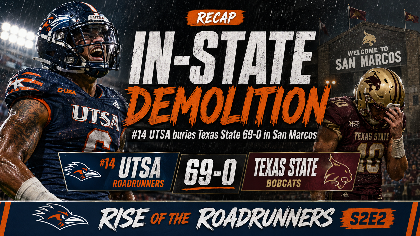 In-State Demolition: #14 UTSA Buries Texas State 69-0 in San Marcos