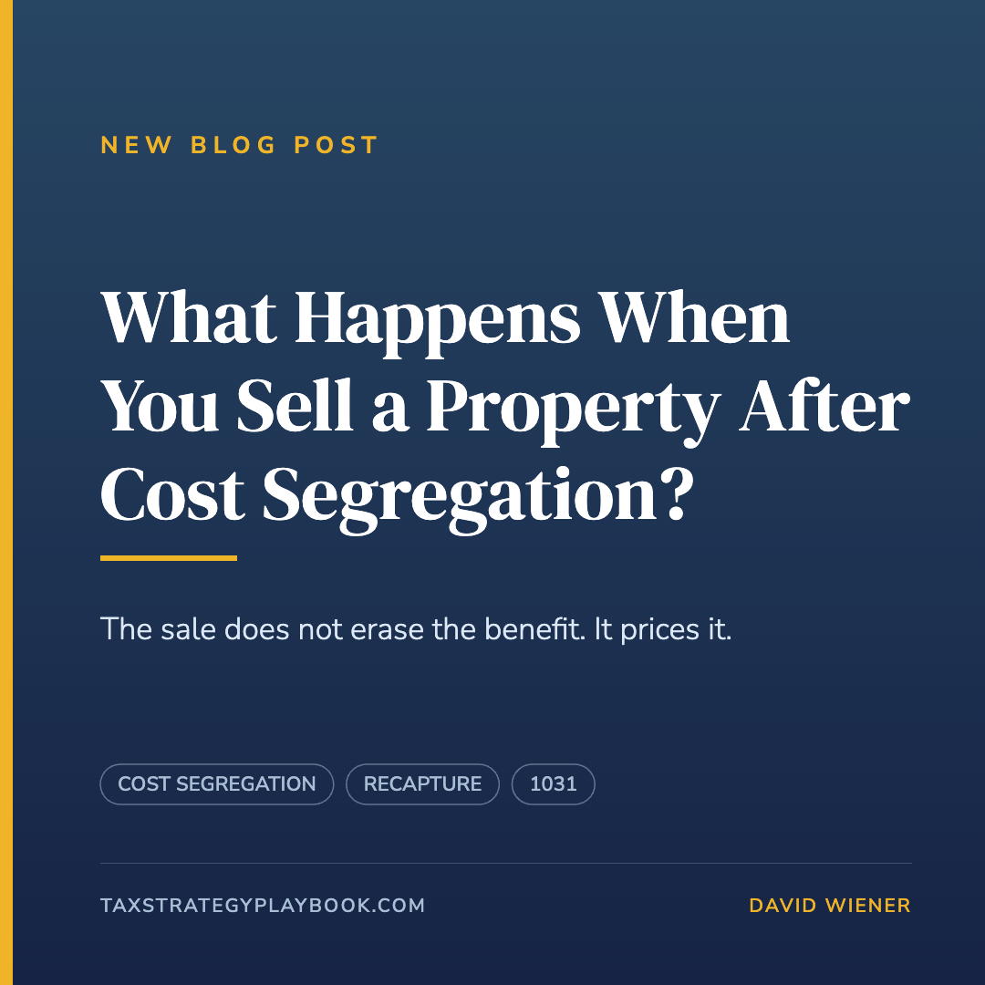 What Happens When You Sell a Property After Cost Segregation?