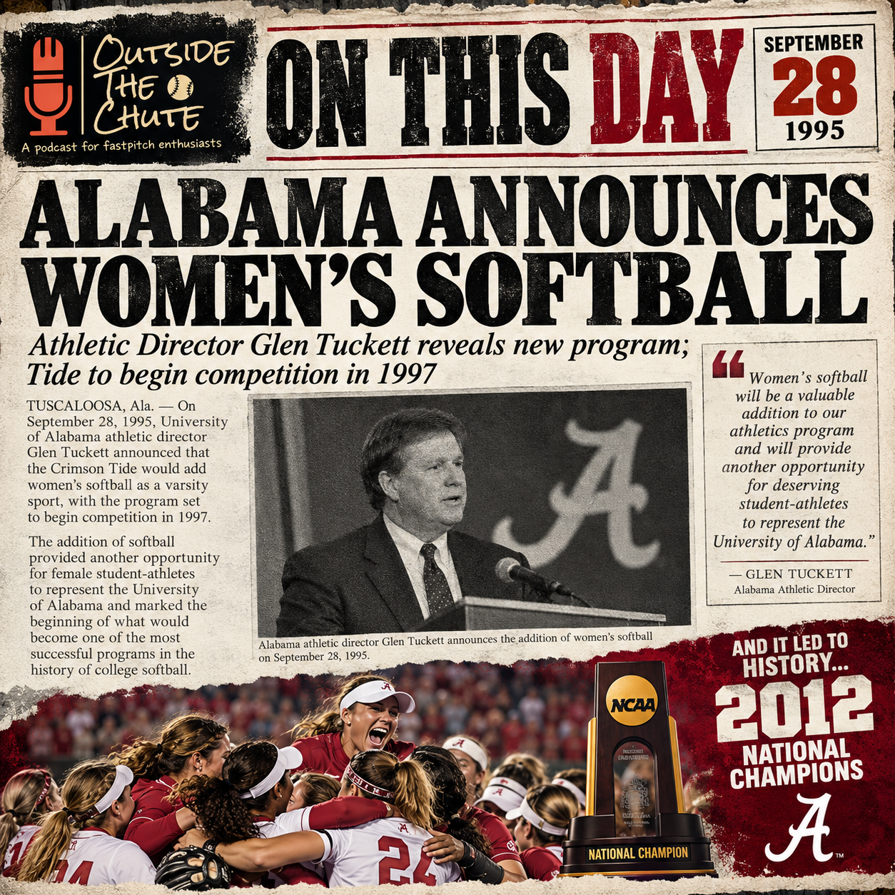 On This Day: Alabama Softball Is Born
