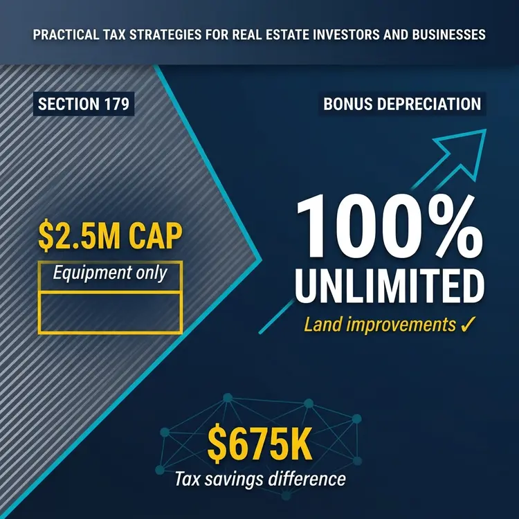 Bonus Depreciation vs. Section 179: Which Accelerates Real Estate Tax Savings