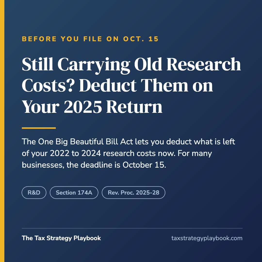 Can You Deduct Leftover 2022 to 2024 Research Costs on Your 2025 Return?