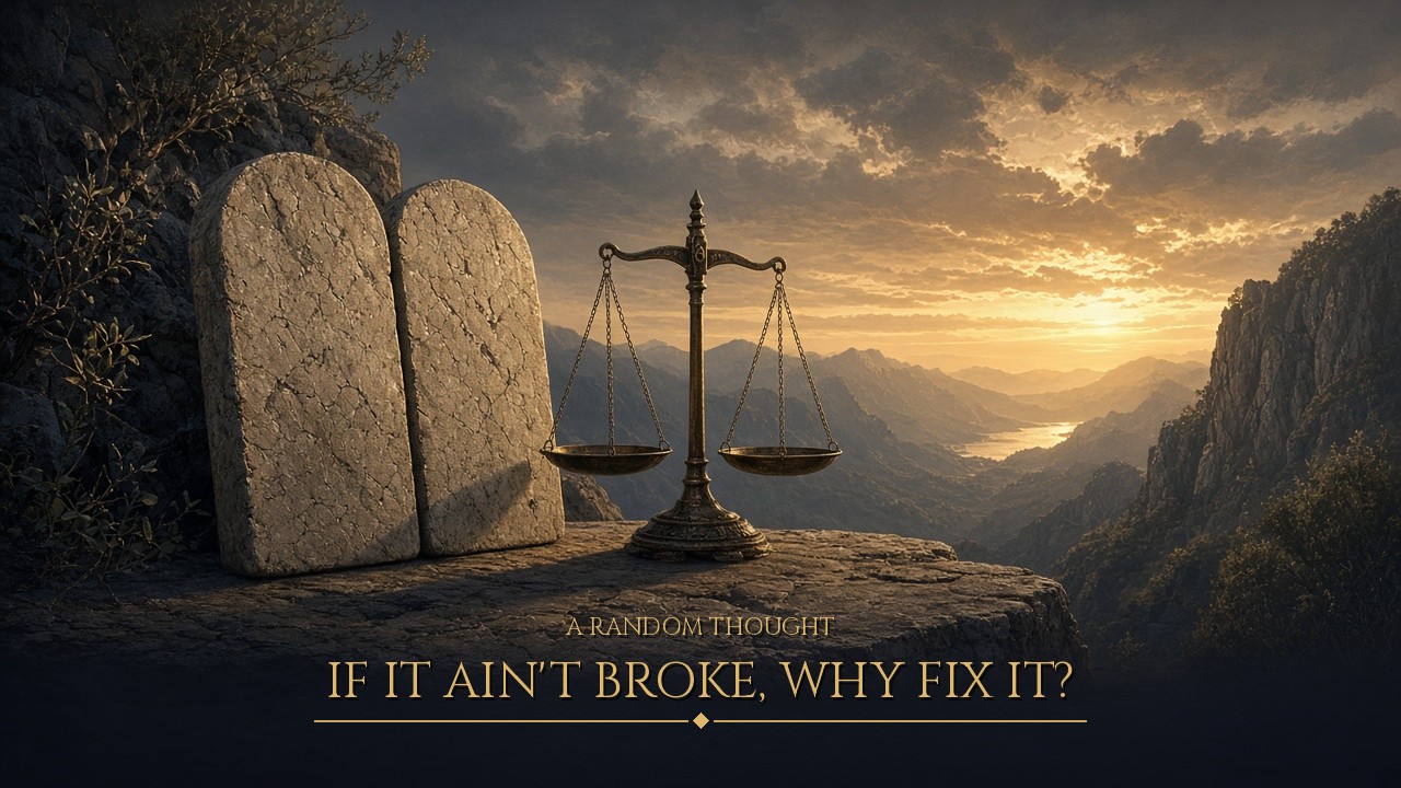 A Random Thought: If It Ain't Broke, Why Fix It?