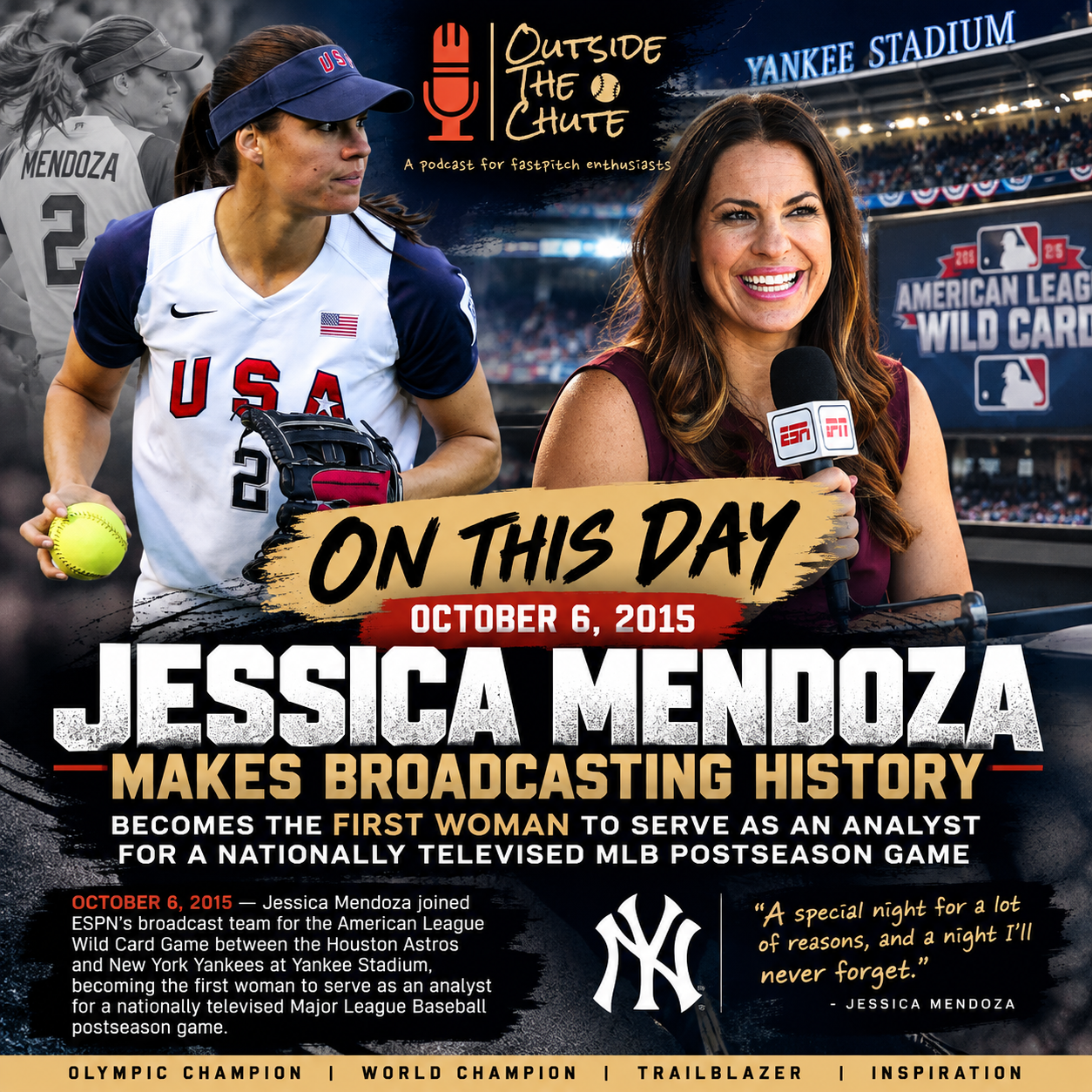 ON THIS DAY: Jessica Mendoza Makes Broadcasting History