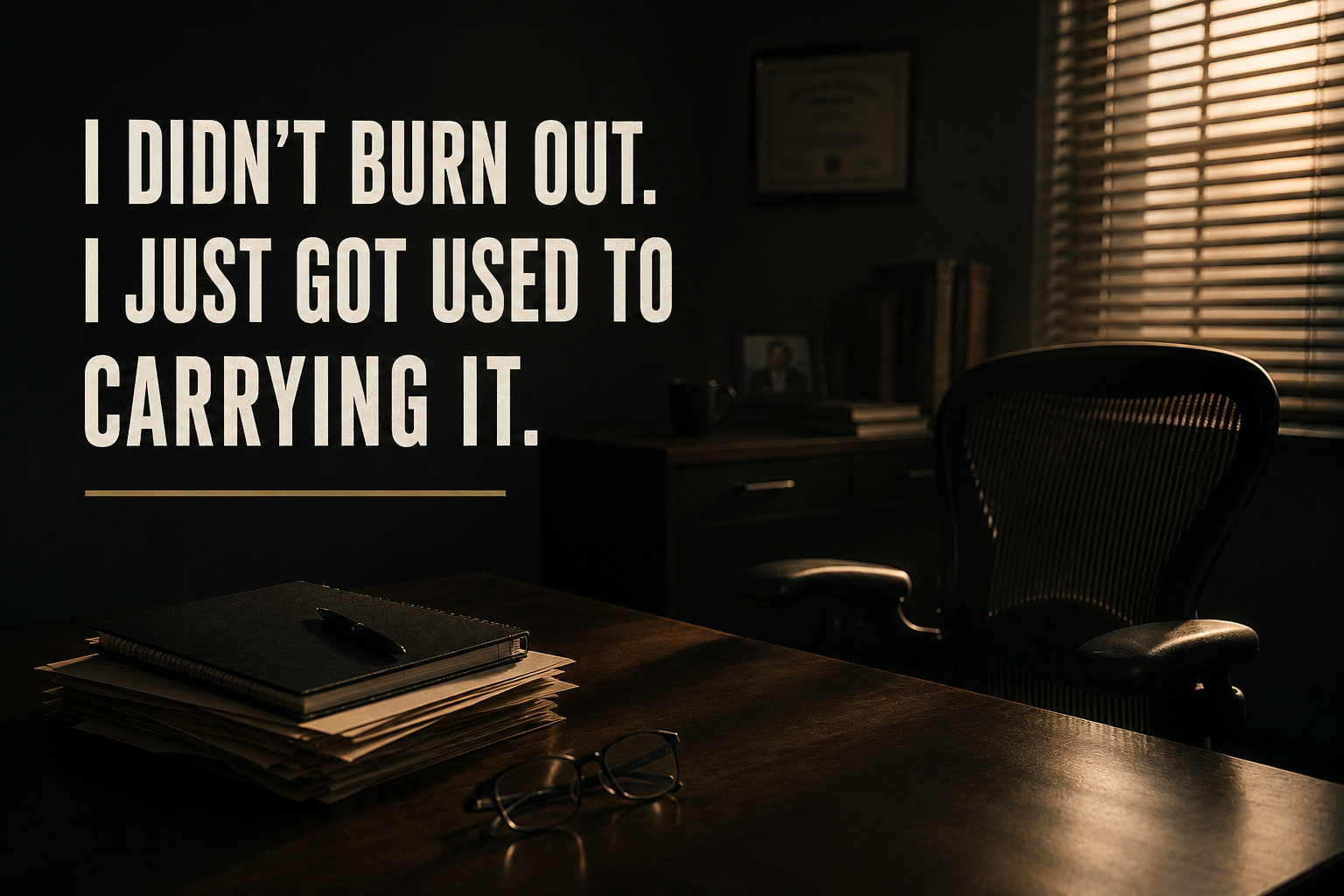 I Didn't Burn Out. I Just Got Used to Carrying It.